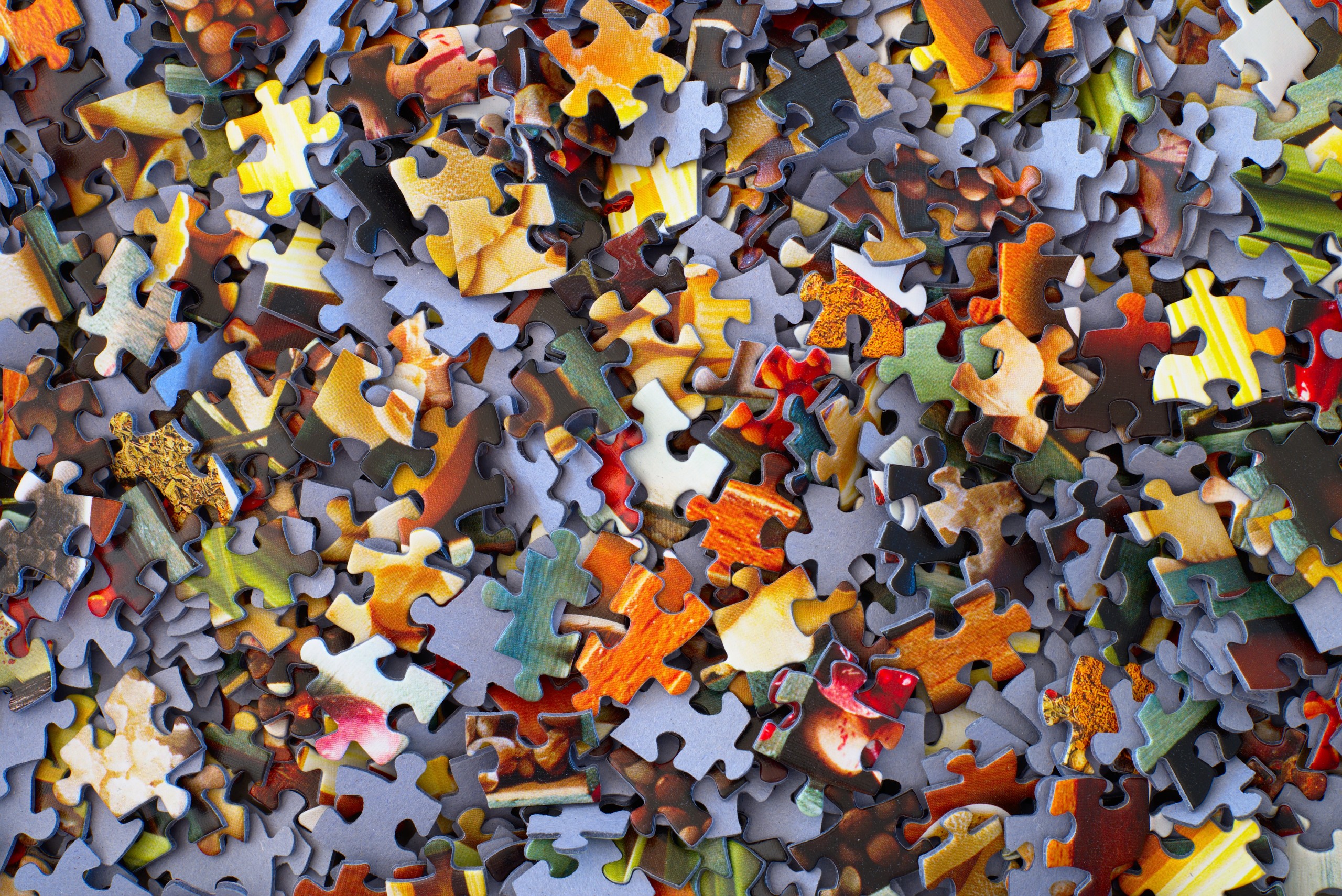 a mass of jigsaw pieces